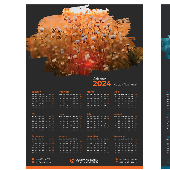 

Kalender Dinding 2024 Custom 1 lembar 12 bulan