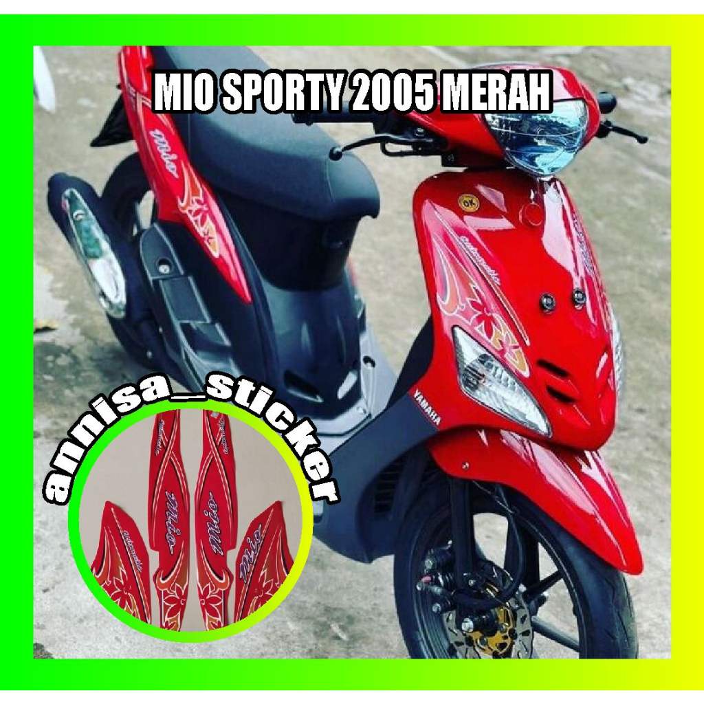 striping lis mio sporty bunga 2005 merah