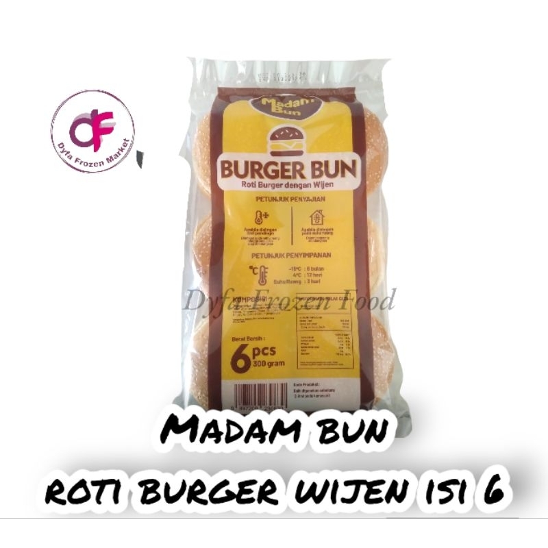 

Madam bun Roti Burger wijen isi 6