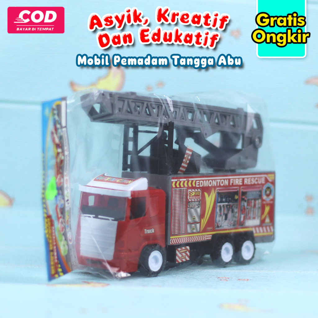Mainan Mobil Truk Pemadam Kebakaran Murah Anak Laki Laki Cowok Damkar Edmonton Fire Resque Bagus Bah