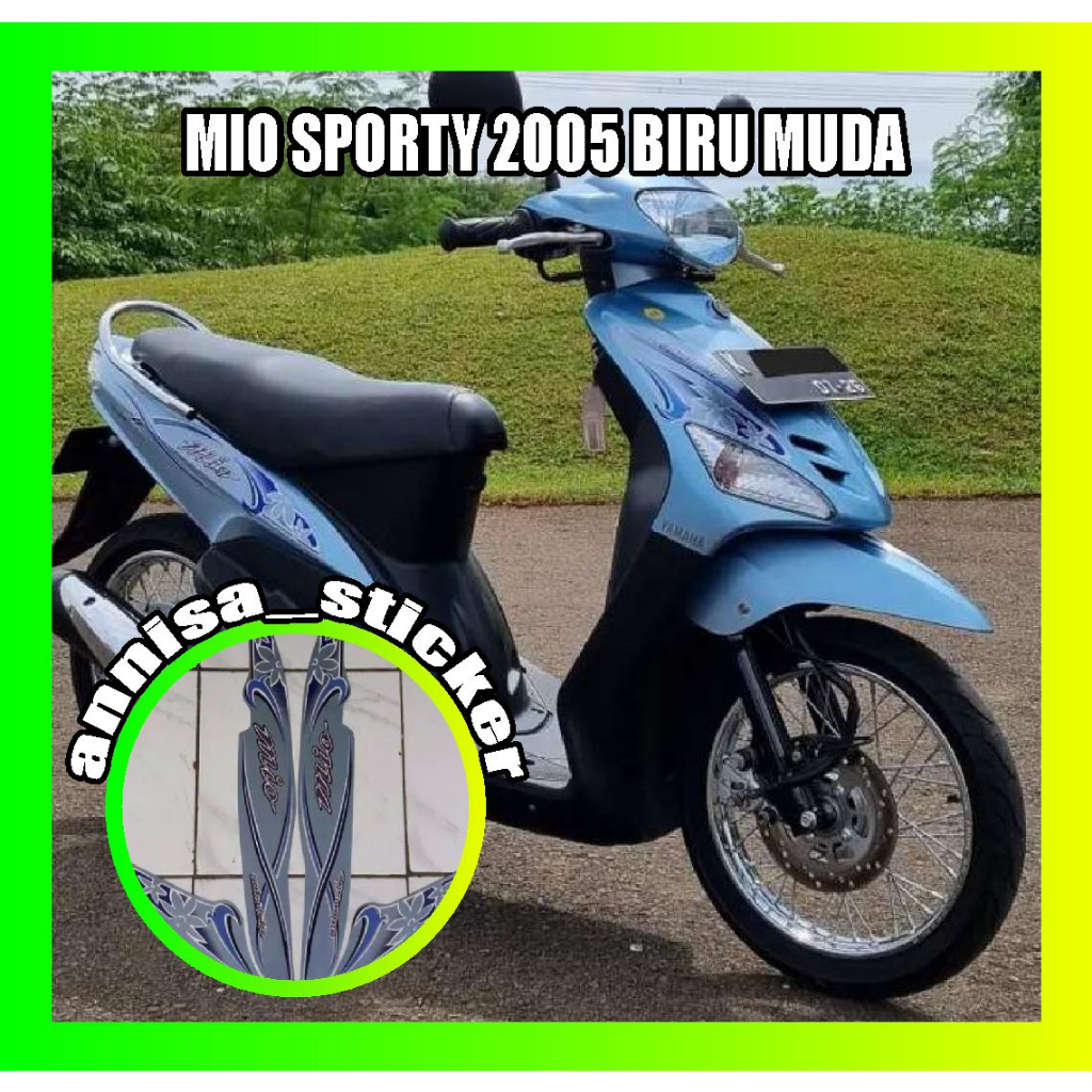 striping lis mio sporty bunga 2005 biru muda