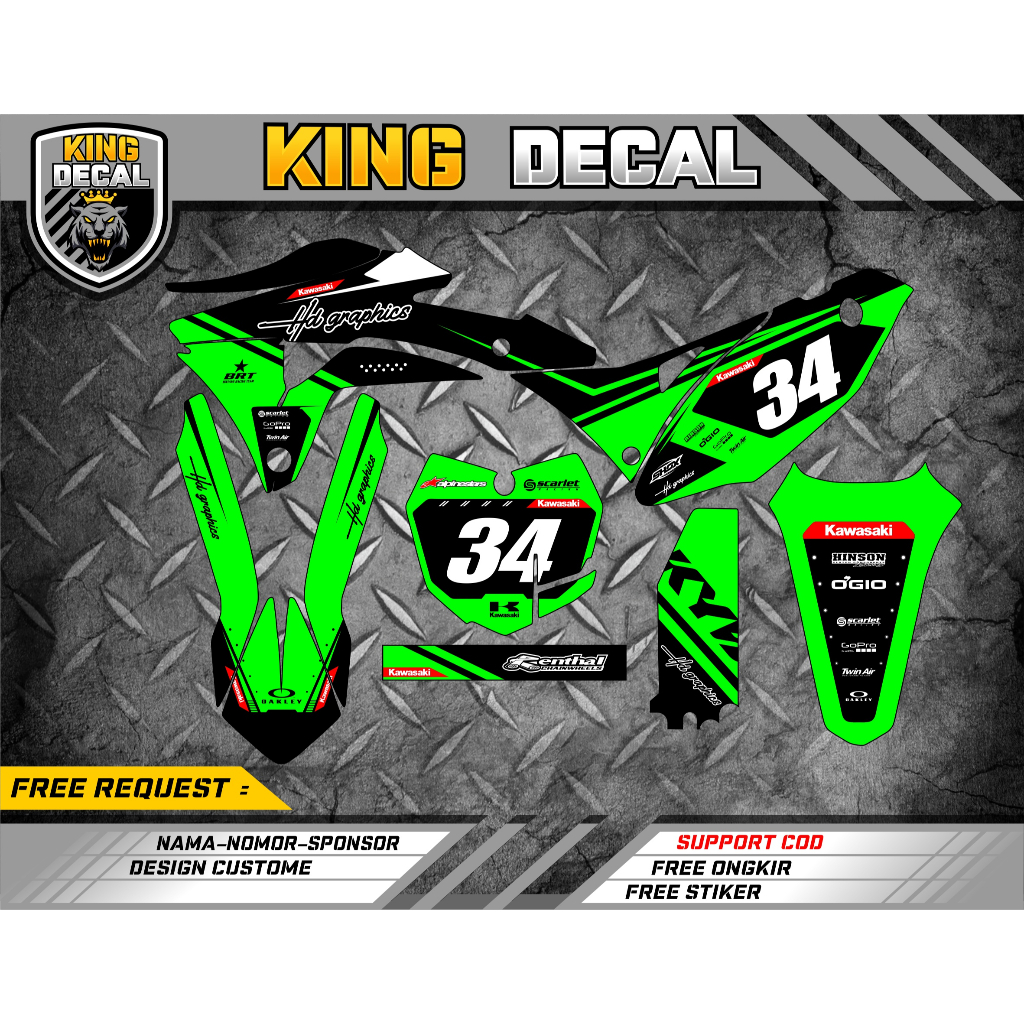 DECAL STICKER KLX GORDON FULL BODY / DECAL GORDON / DECAL STIKER VARIASI KLX GORDON / STICKER KLX ST