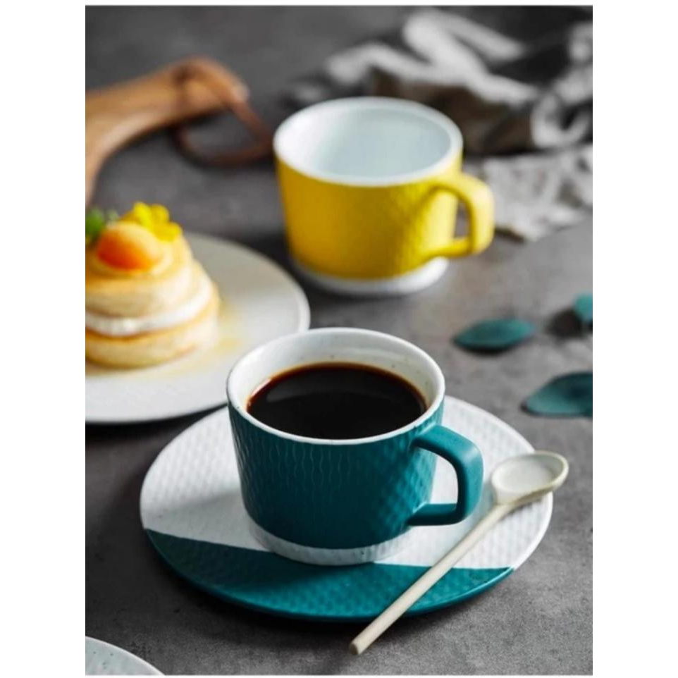 Gelas Set Cangkir Minum Tatakan Vintage Modern Gelas Coffe Teh Estetik