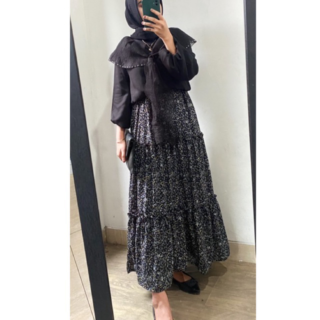 FLORAL SKIRT/ KOREAN STYLE/ MIDI SKIRT/ SKIRT FLORAL BY CIXI