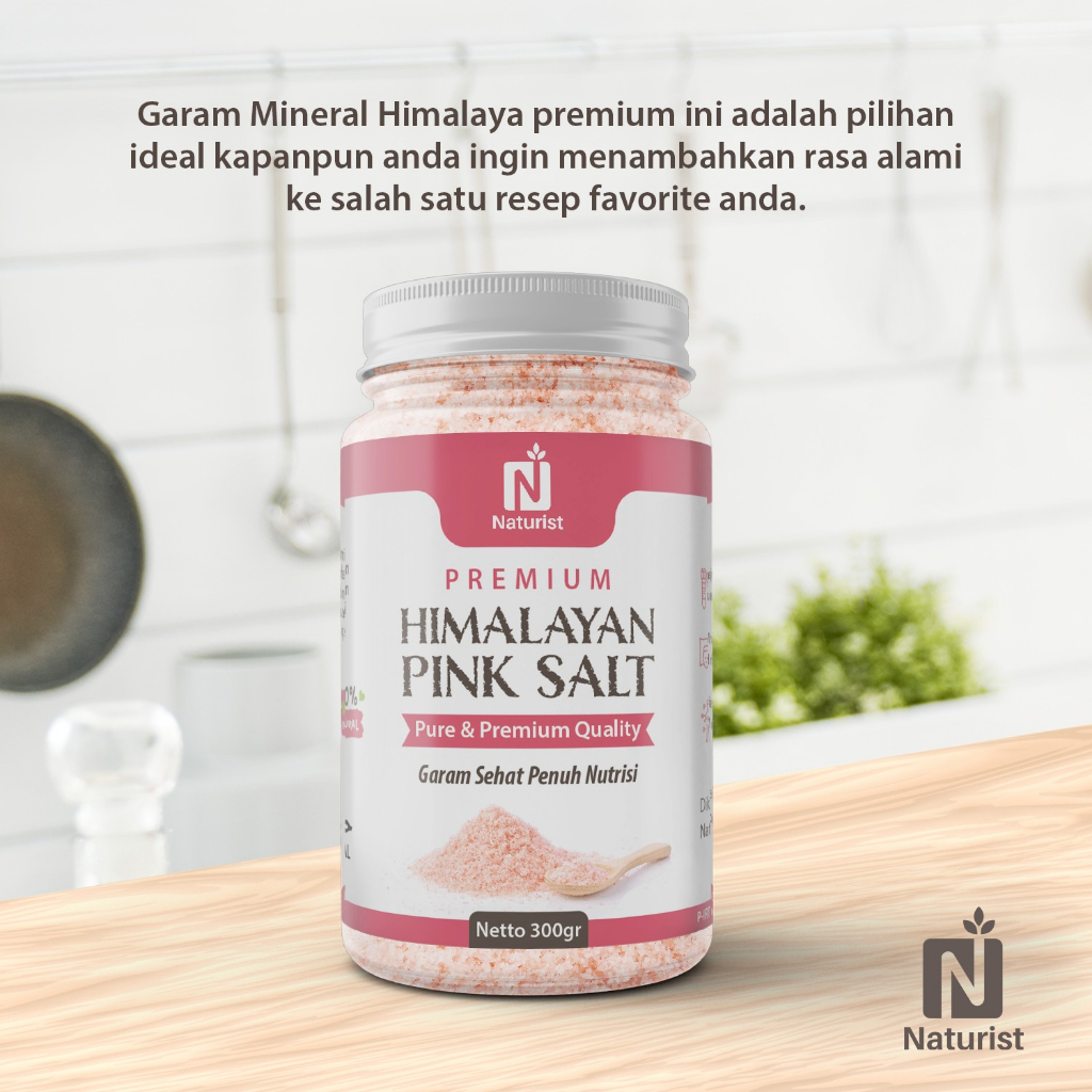 

NATURIST Garam Himalaya Original 300gr - Himalayan Pink Salt Premium Garam Organik Asli Lebih Sehat