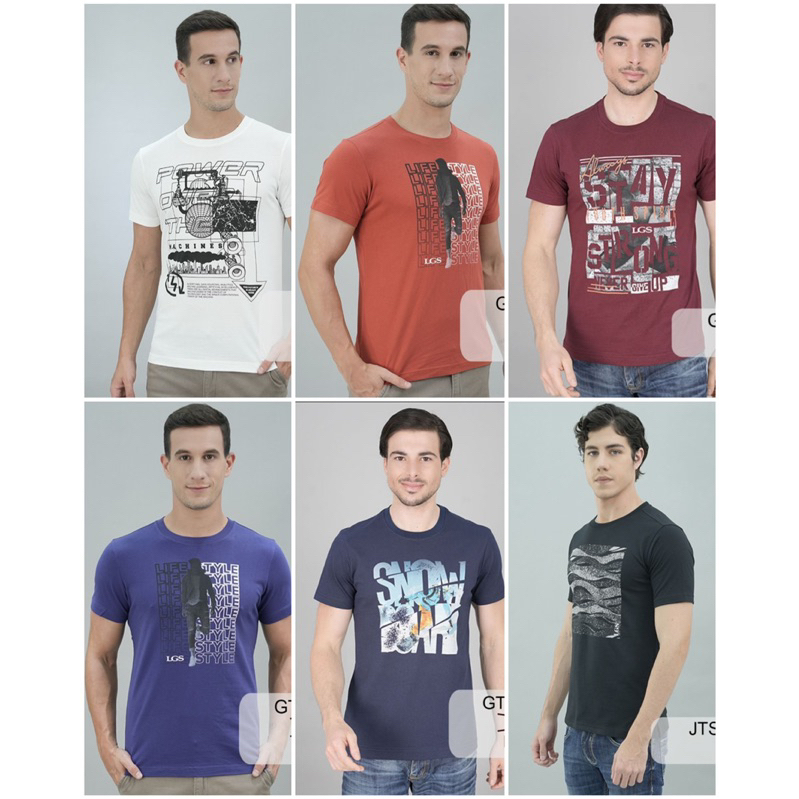 BARU  KAOS OBLONG LGS DENIM FASHION BAHAN KATUN WARNA MOTIF