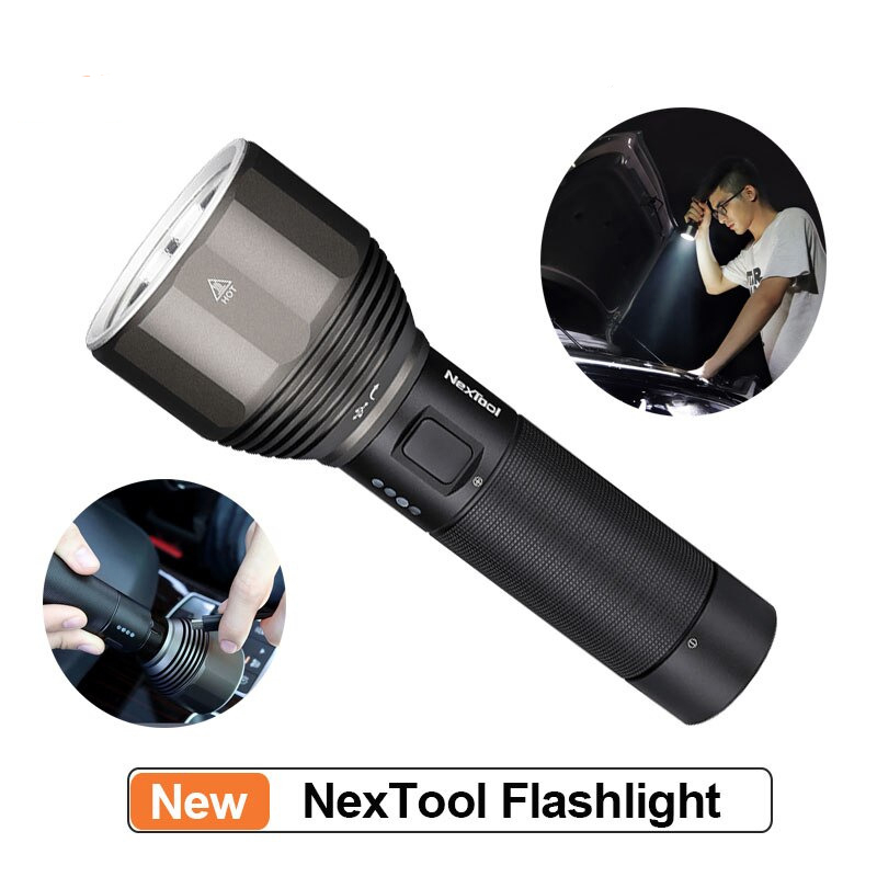 Senter LED USB Rechargeable 2000 Lumens 5000mAh Hitam NE0126 NexTool