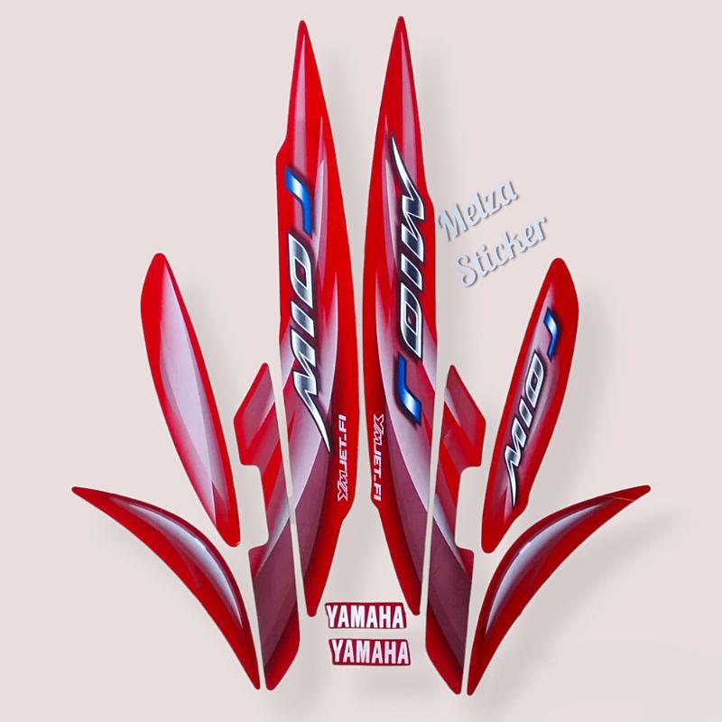 Stiker Striping Motor Mio J 2011 Merah Sticker Lis Body Standar