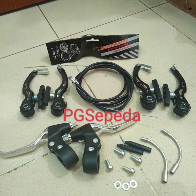 REM SEPEDA V BRAKE SET PLATINUM REM KOMPLIT V BRAKE MTB