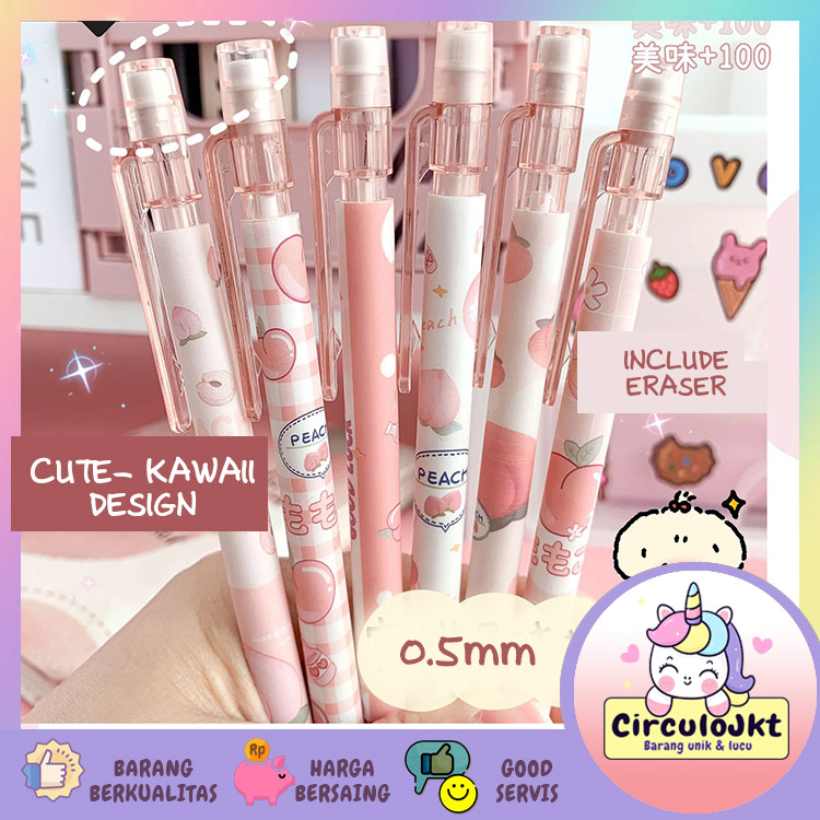 

Pensil Mekanik Cetek 0.5mm Peach Pencil Mechanic Warna Soft Pastel