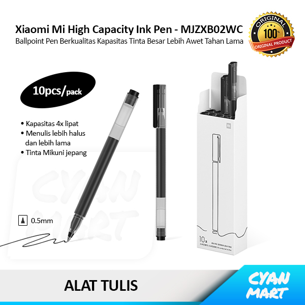 

Xiaomi Mi High Capacity Ink Pen Ballpoint Gel Tinta Mikuni Pena Pulpen Tulis Gambar Pack 10 pcs Original