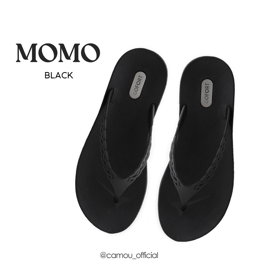 [Official] Sandal Jepit GOFORT Wanita MOMO - Black