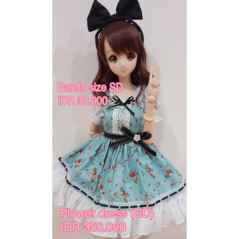 Baju Boneka BJD Size 1/3 60cm Flower Dress