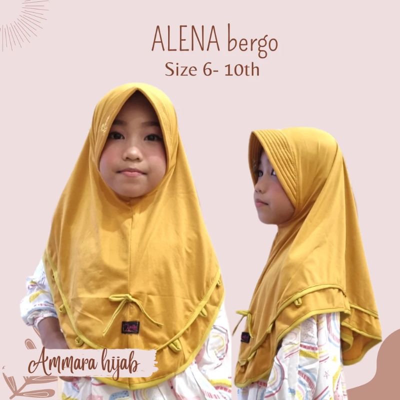hijab anak PAUD TK SD instan pet jersey Alena usia 5 - 10 tahun