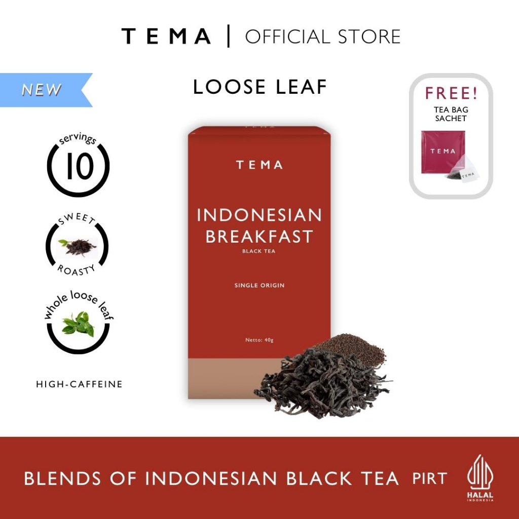 

Indonesian Breakfast - Single Origin - TEMA Tea Loose Leaf Box - 10 Servings