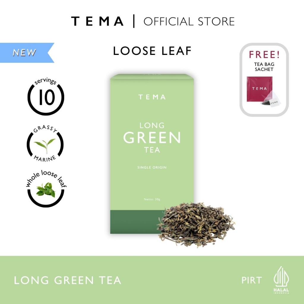 

Long Green Tea - Single Origin - TEMA Tea Loose Leaf Box - 10 Servings