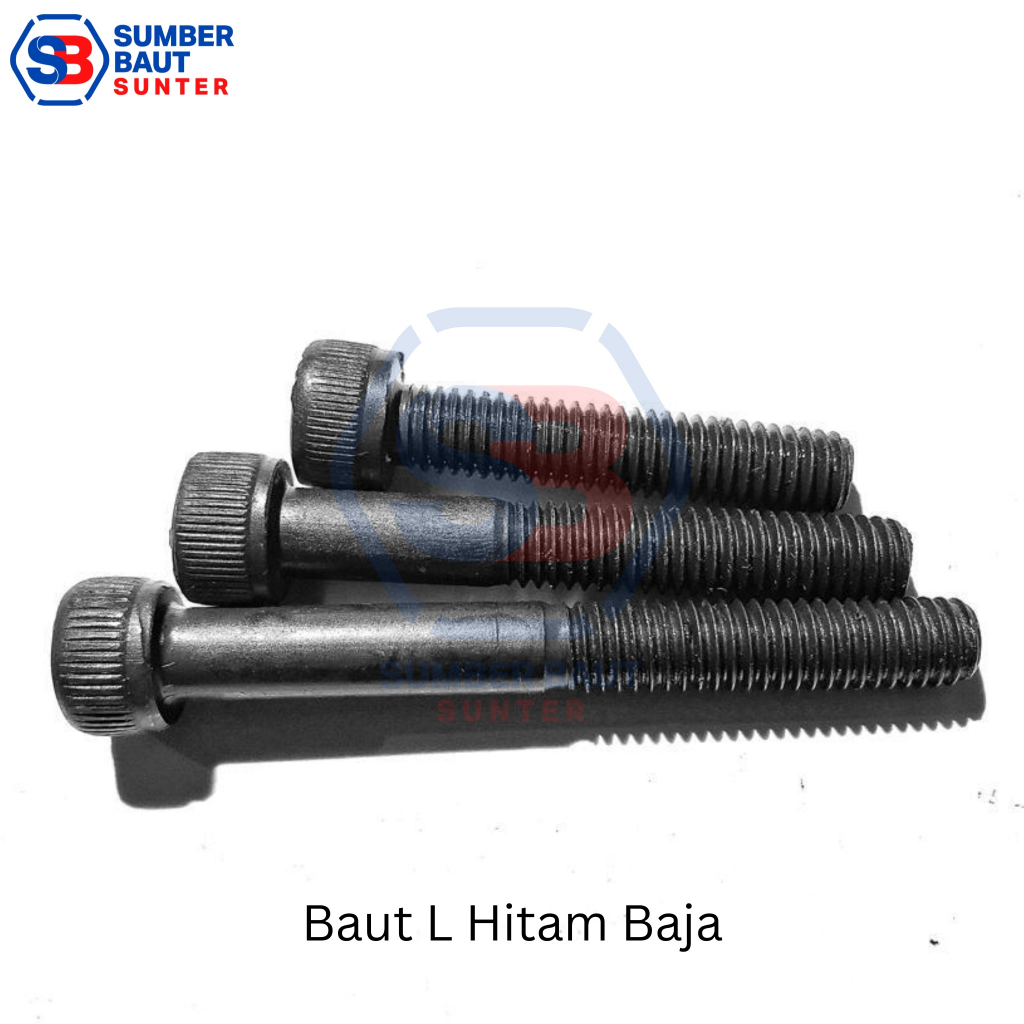M10x150 Baut L Baja Hitam Socket Head Kunci L 10x150