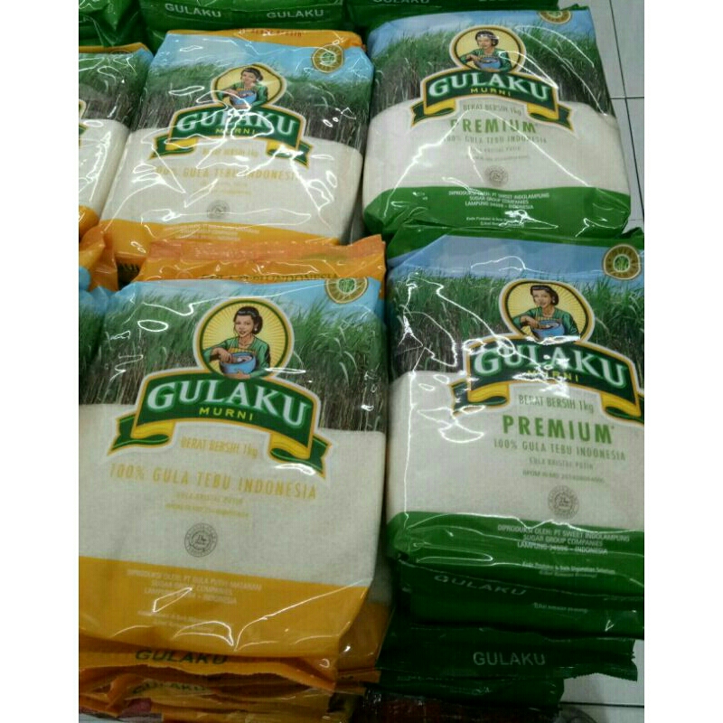 

Gula Pasir 1kg warna kuning dan hijau gulaku