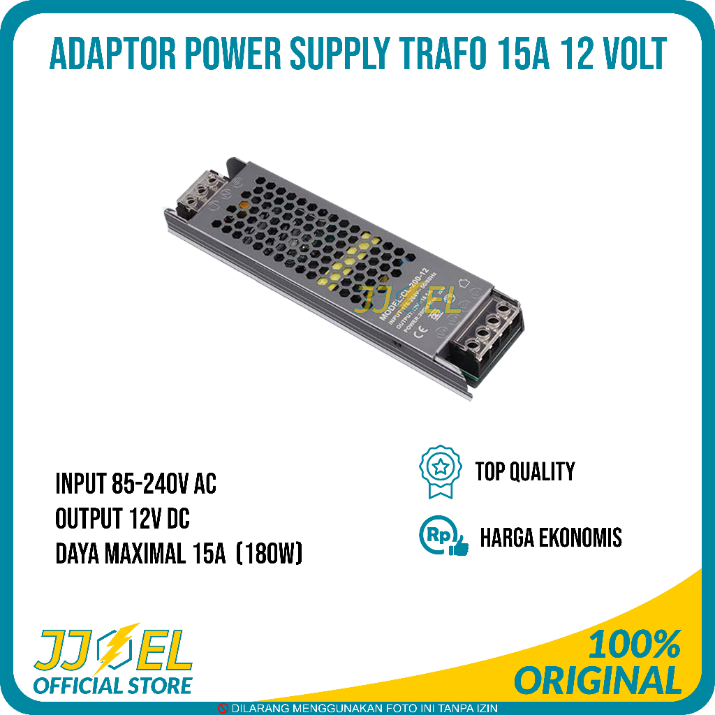 Adaptor Power Supply 12V 15A Switching LED Trafo 15 Ampere