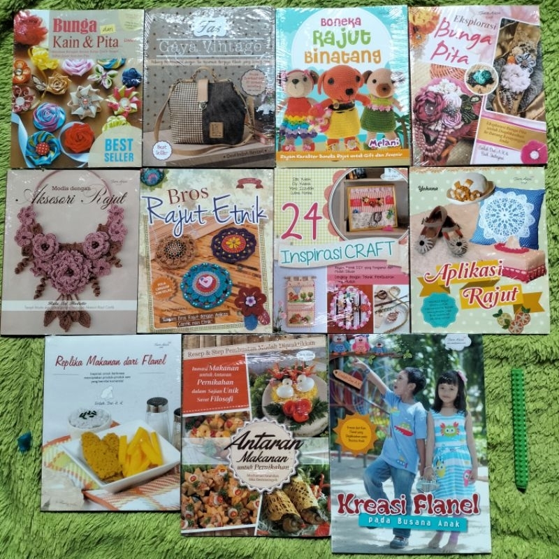 ORIGINAL BUKU BUNGA DARI KAIN PITA TAS GAYA VINTAGE BONEKA RAJUT BINATANG EKSPLORASI BUNGA PITA AKSE