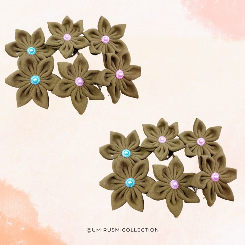 Bros hijab Bunga /bros bunga kain/bros handmade/souvenir