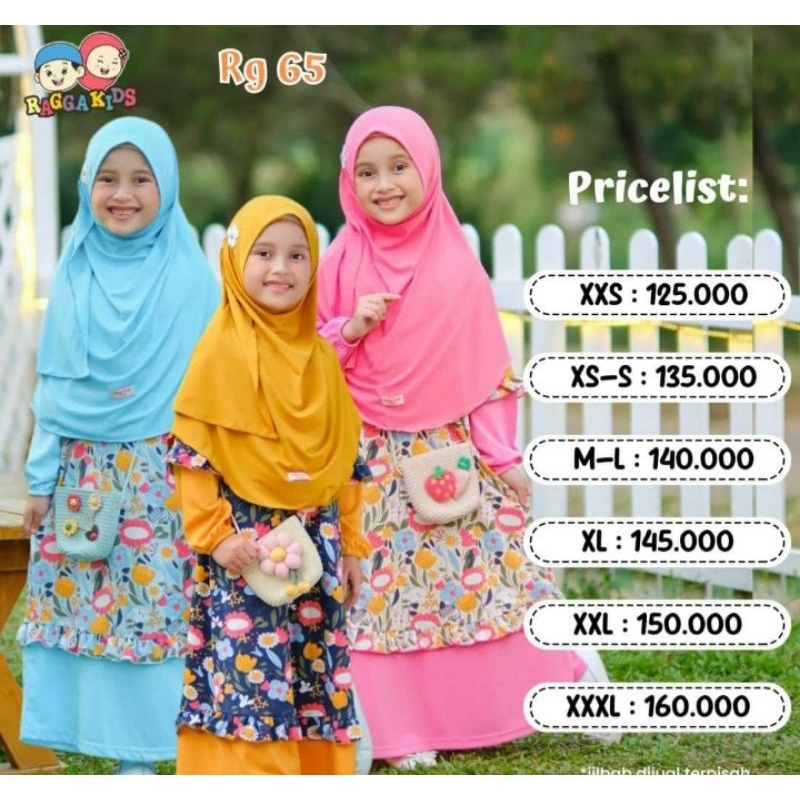 READY GAMIS ANAK RAGGA KIDS KODE 65 USIA 1-14 TAHUN / GAMIS BAYI PEREMPUAN / REMAJA CEWEK / BAJU COU