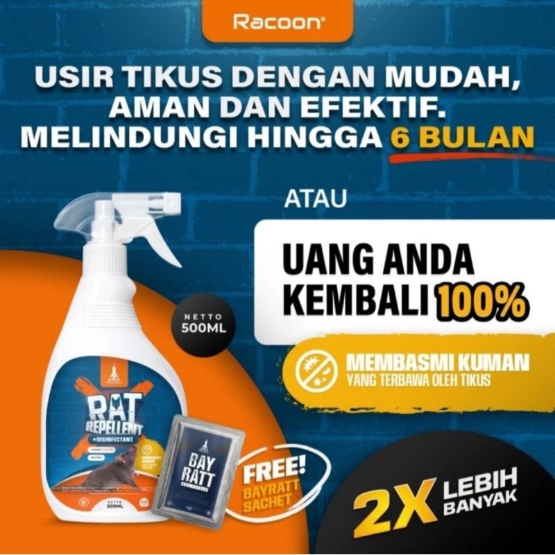 racoon pengusir tikus + disenfectant spray tidak beracun