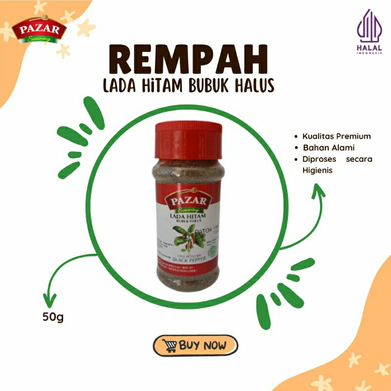 

Lada Hitam Bubuk Halus | Pazar (50g) Rempah