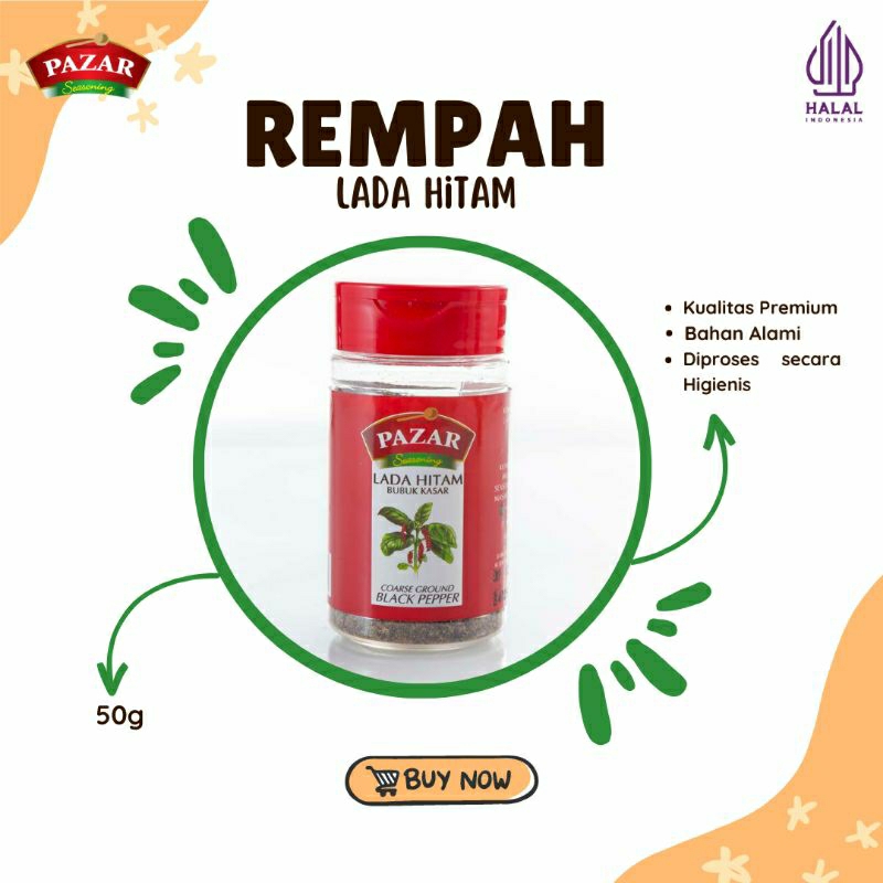 

Lada Hitam Bubuk | Pazar (50g) Rempah