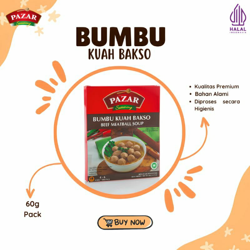 

Bumbu Kuah Bakso | Pazar Pack (60g)