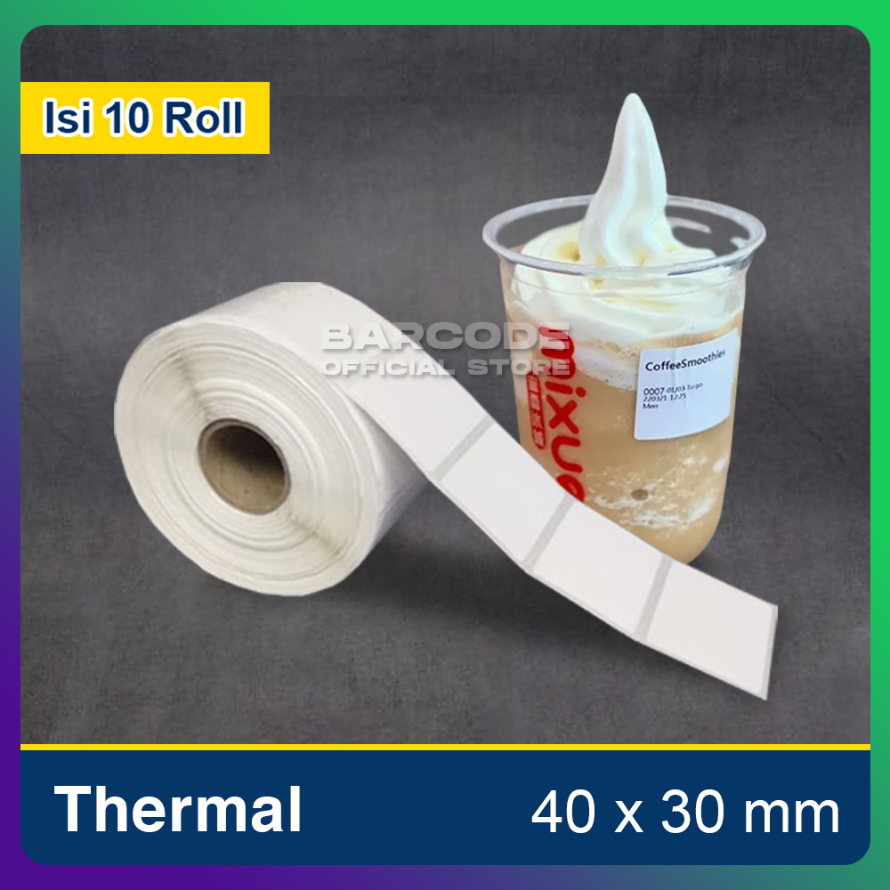 

1 Slop Stiker Label Mixue Thermal 40x30mm 40x30 mm 40 x 30 Sticker Barcode 1 Line