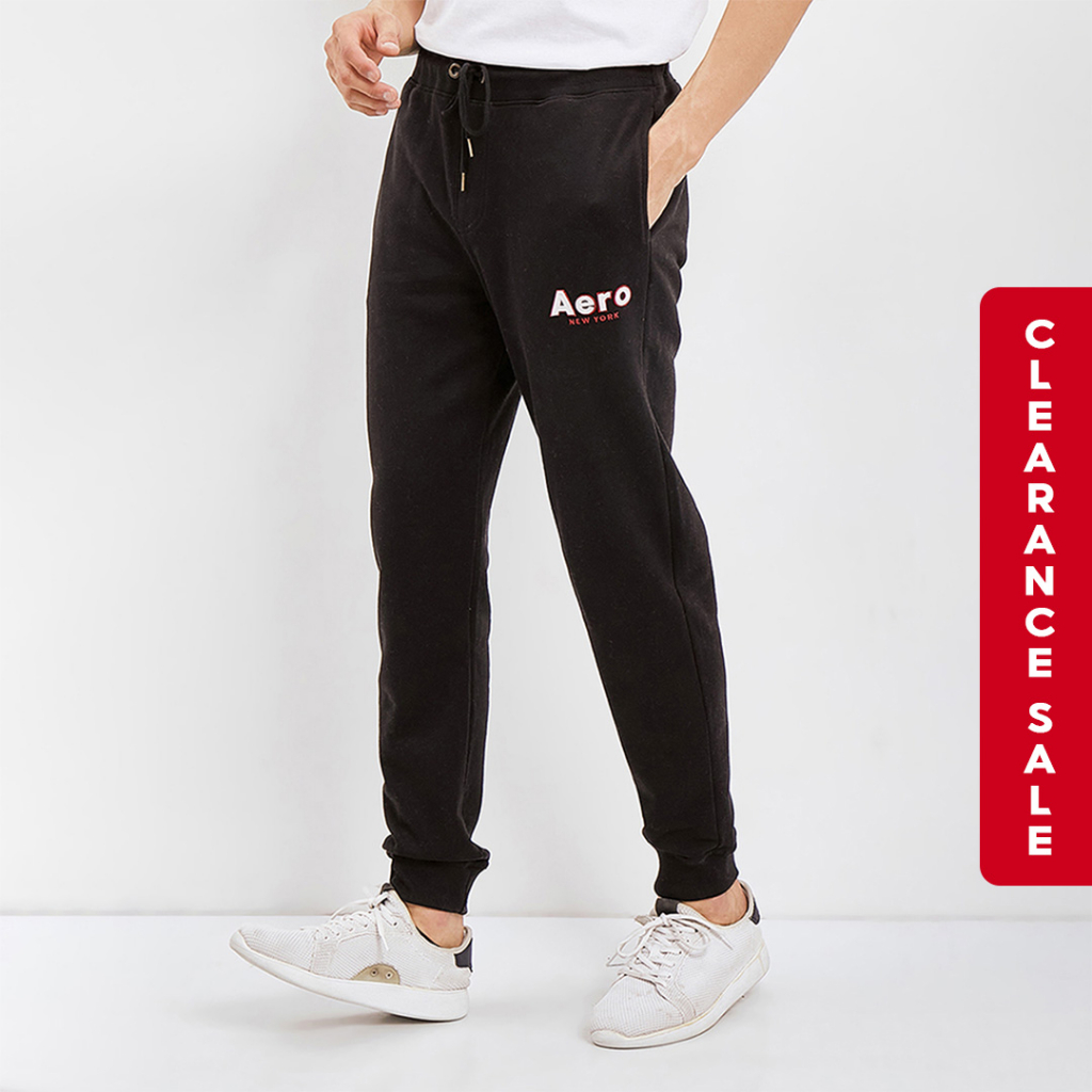 JOY SHADE Celana Jogger Panjang Pria - YOBEL Pocket Tali Black Pants Aeropostale