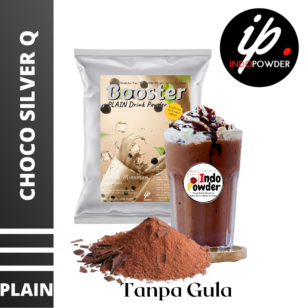 

PLAIN Bubuk Minuman CHOCO rasa SILVERQ 1Kg - Bubuk COKLAT TANPA GULA rasa SILVERQ 1Kg