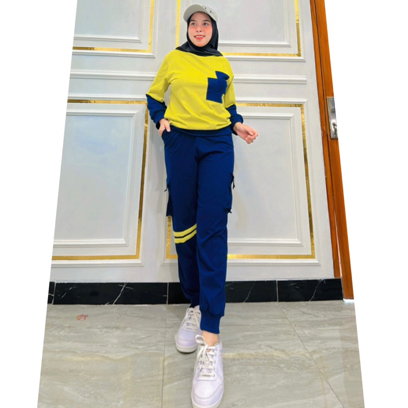 stelan kombet wanita stelan olahraga wanita stelan kekinian stelan merahputih wanita stelan celana c