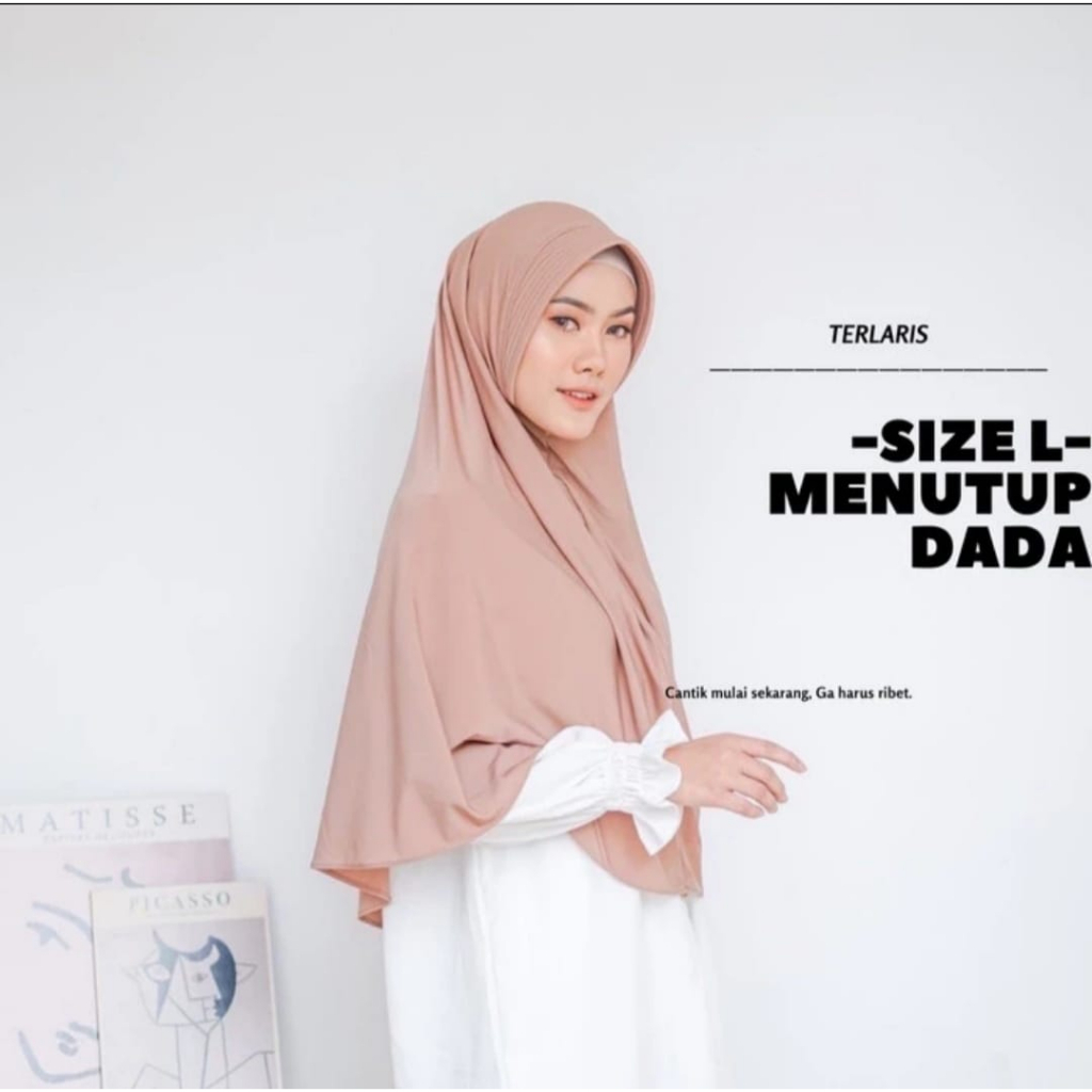Jilbab Bergo Hamidah Jersey Jumbo Menutup Dada Hijab Instan sport Ped