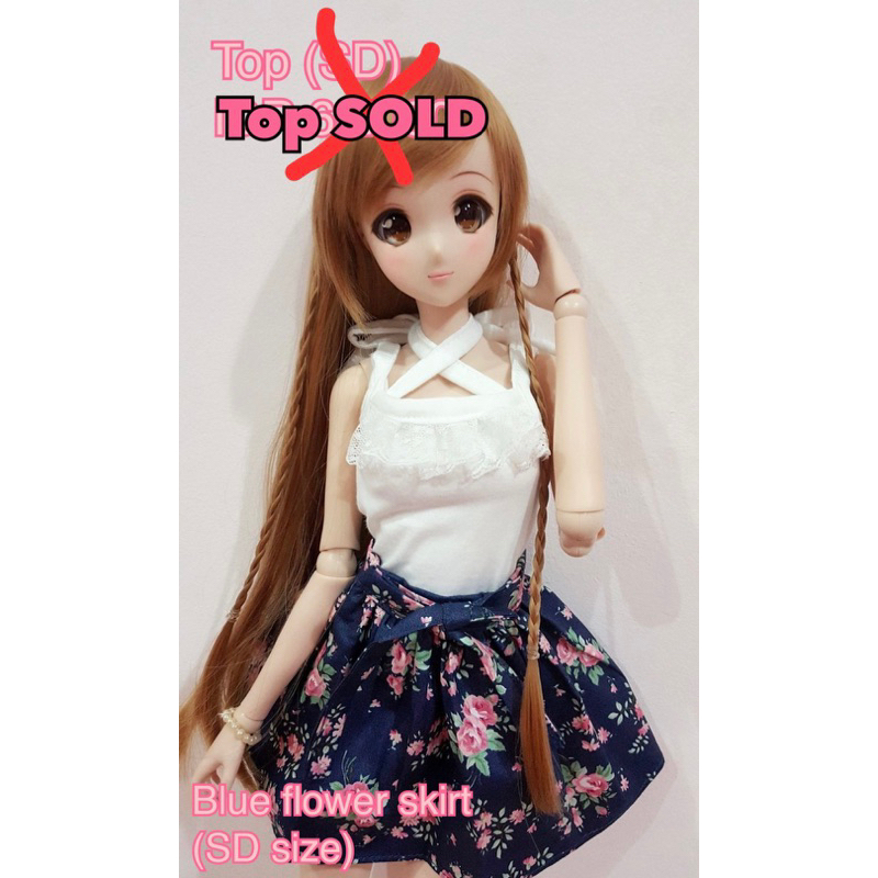 Baju Boneka BJD Size 1/3 60cm SD DD Atasan Kemeja Bawahan Skirt Preloved