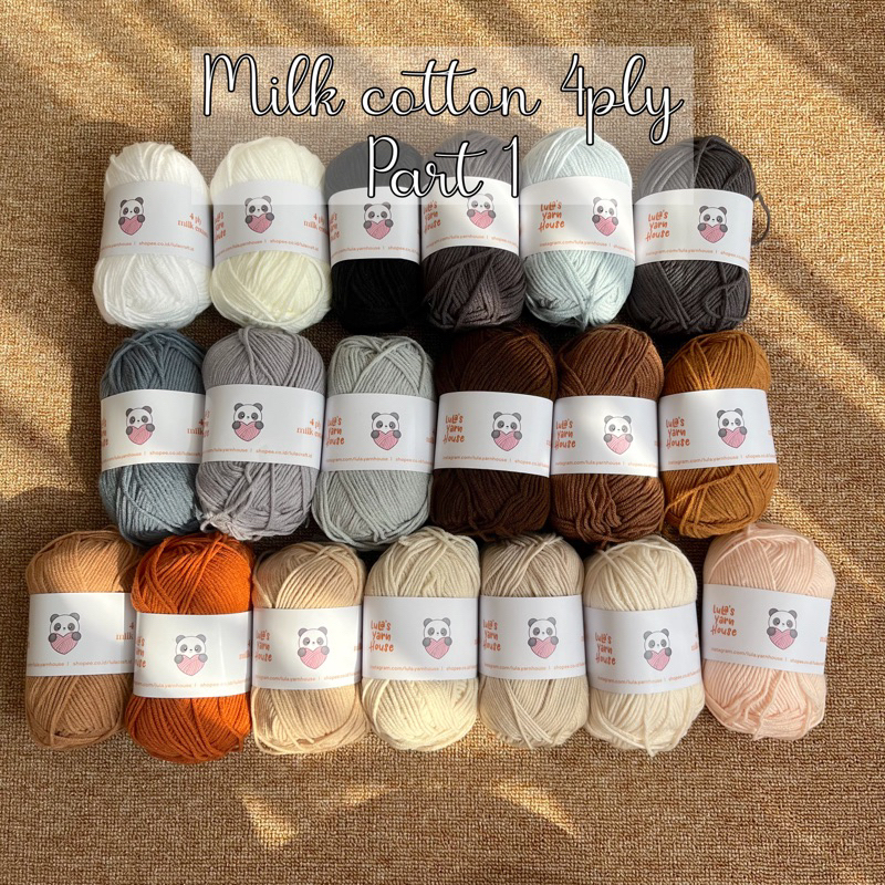 (PART 1) Benang Milk cotton 4ply | Milk Cotton Yarn 4ply
