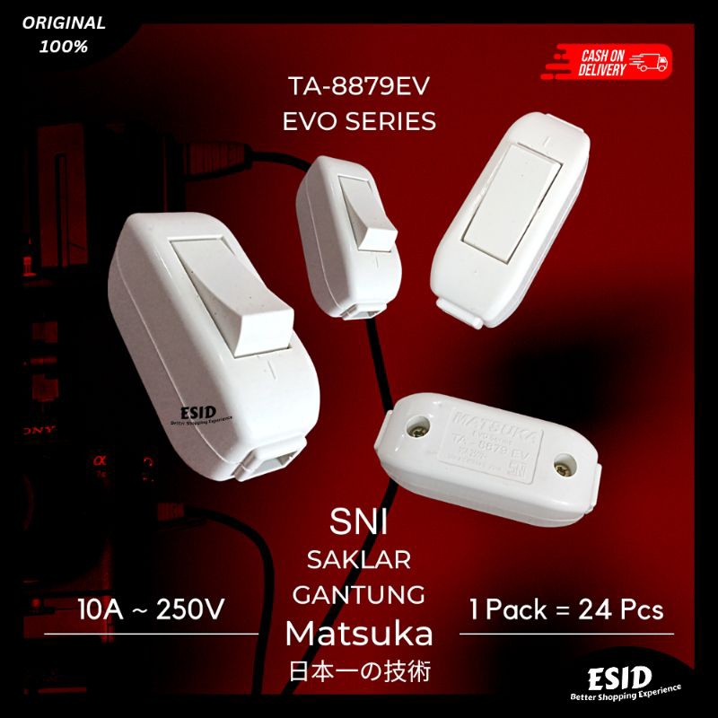 Matsuka Saklar Gantung On/Off SNI | 10A ~ 250V | Saklar Listrik Matsuka | Sakelar Lampu