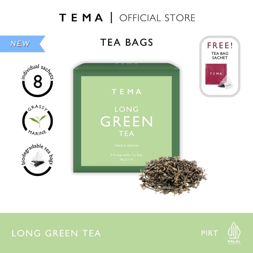 

Long Green Tea - TEMA Tea Bags - Single Origin - 8 Sachet