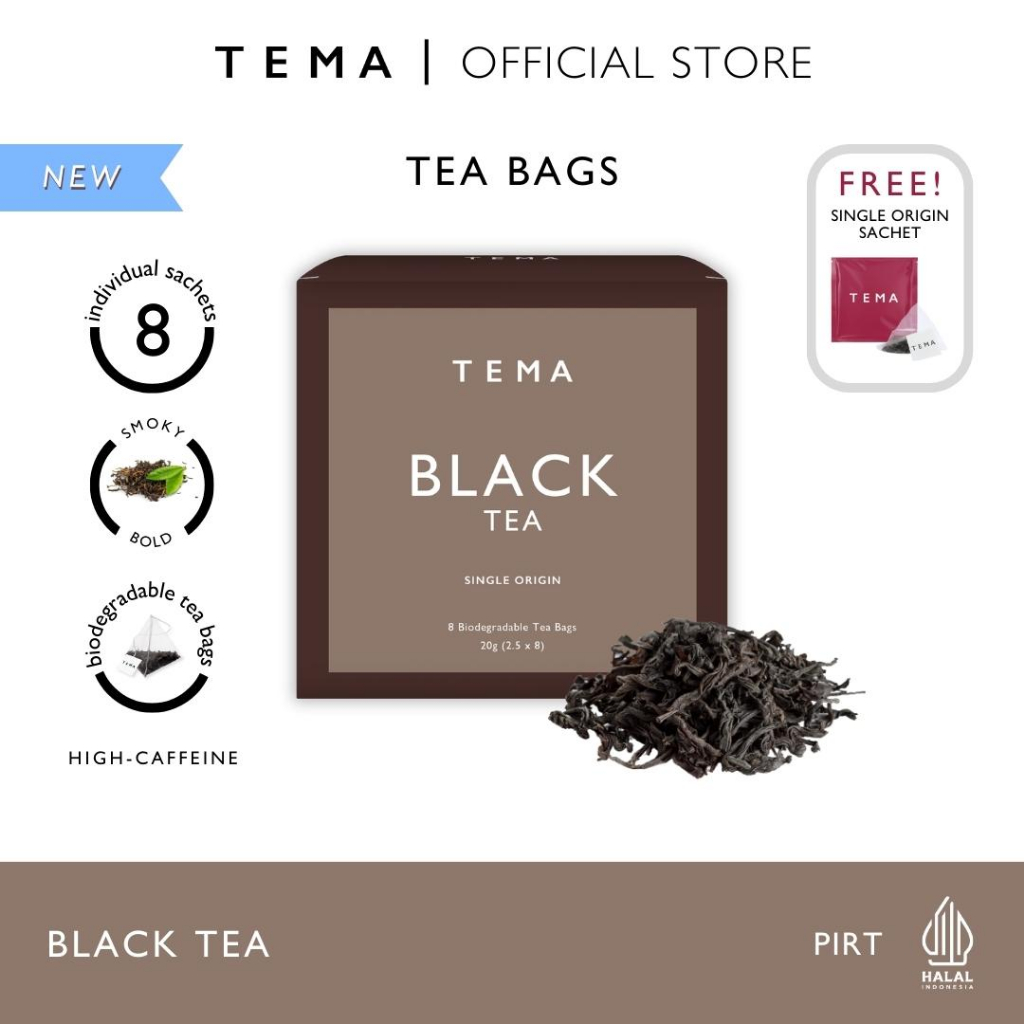 

Black Tea - TEMA Tea Bags - Single Origin - 8 Sachet