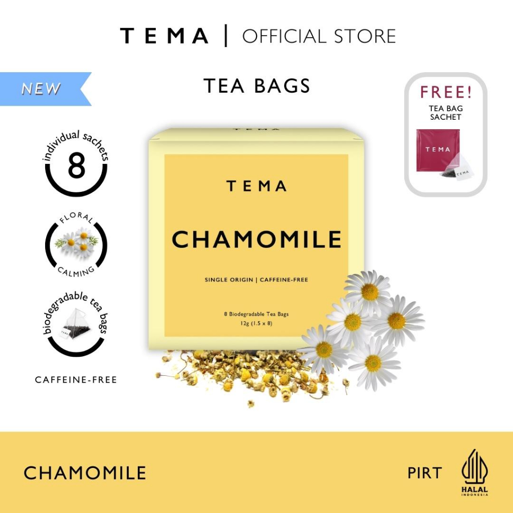 

Chamomile - TEMA Tea Bags - Single Origin - 8 Sachet