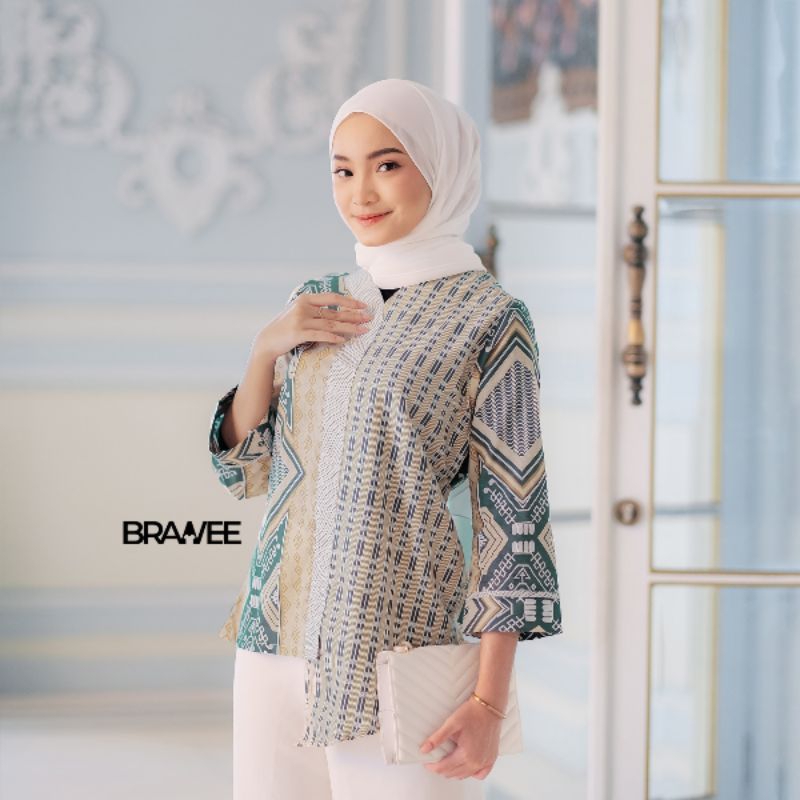 BRAWEE Batik Wanita Modern Toraja Hijau