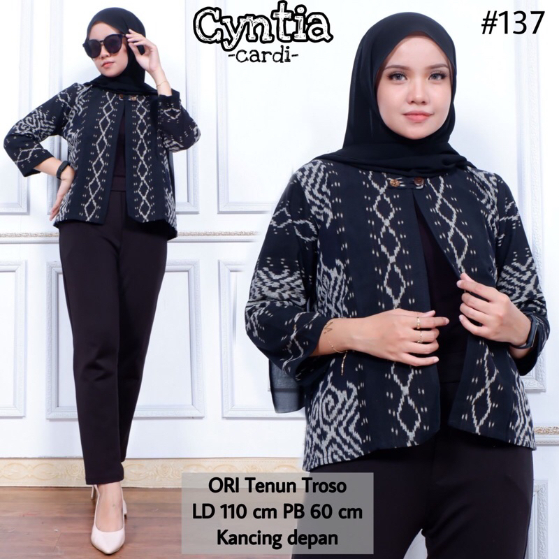 Sophia Bolero Tenun Wanita Bahan Tenun Troso Ori Kancing Depan