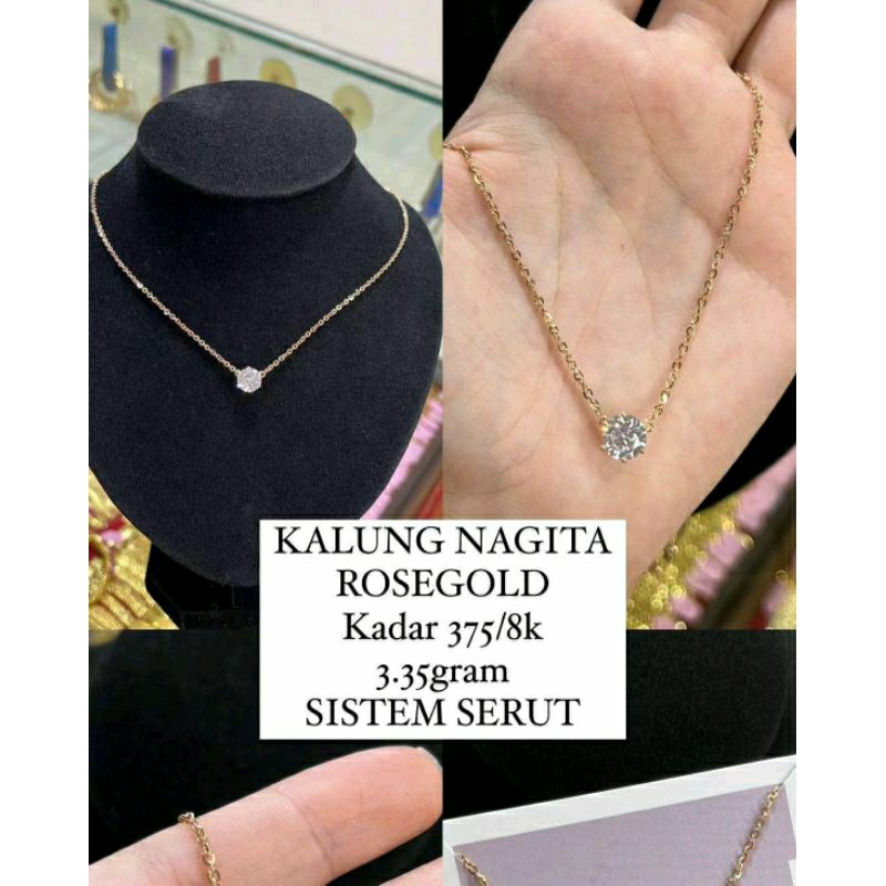 Kalung Emas 375 8k Kalung NAGITA KALUNG SOLITARE KALUNG NAGITA EMAS ASLI 375/8K