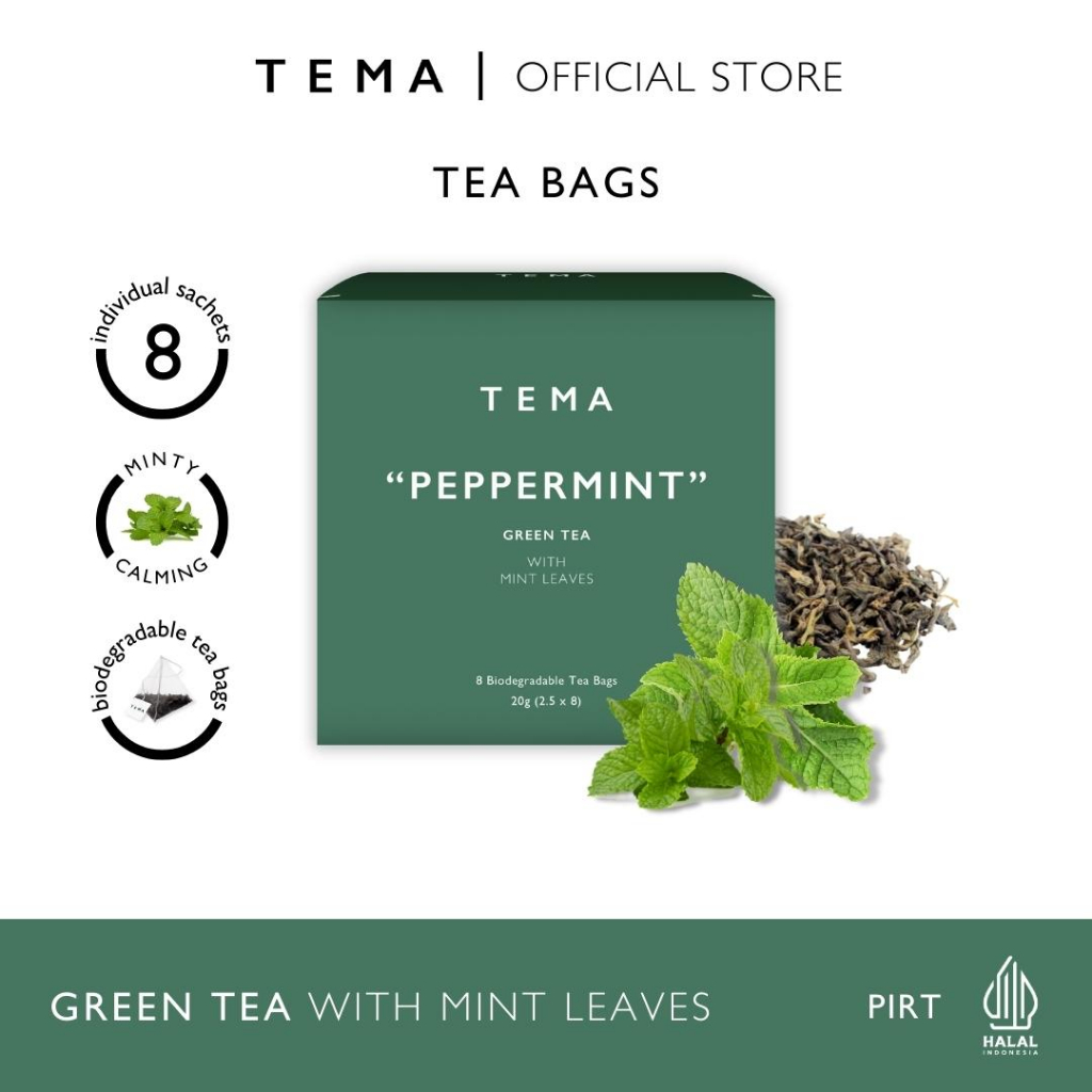 

Peppermint - Green Mint - TEMA Tea Bags - 8 Sachet