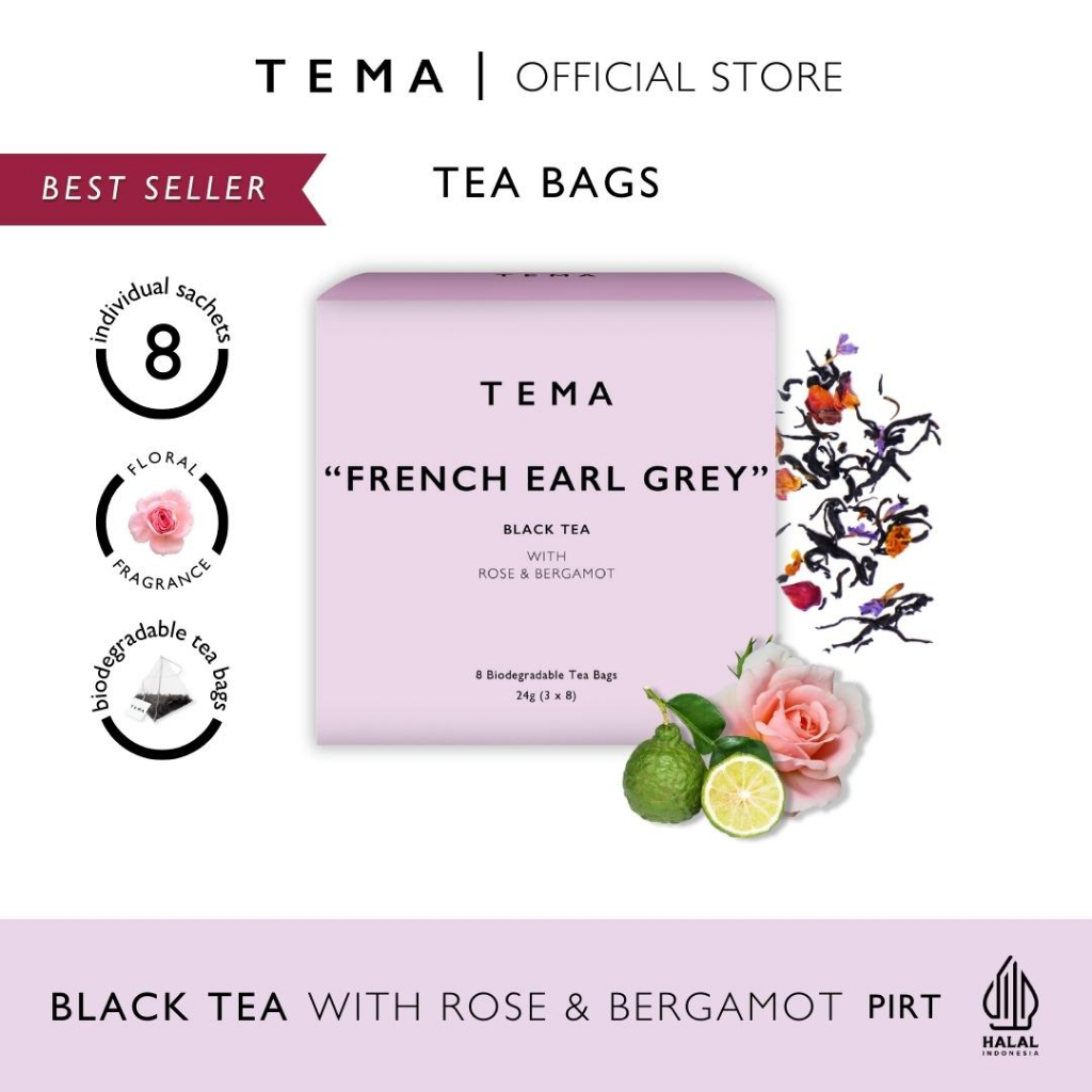 

French Earl Grey - Earl Grey Tea - TEMA Tea Bags - 8 Sachet