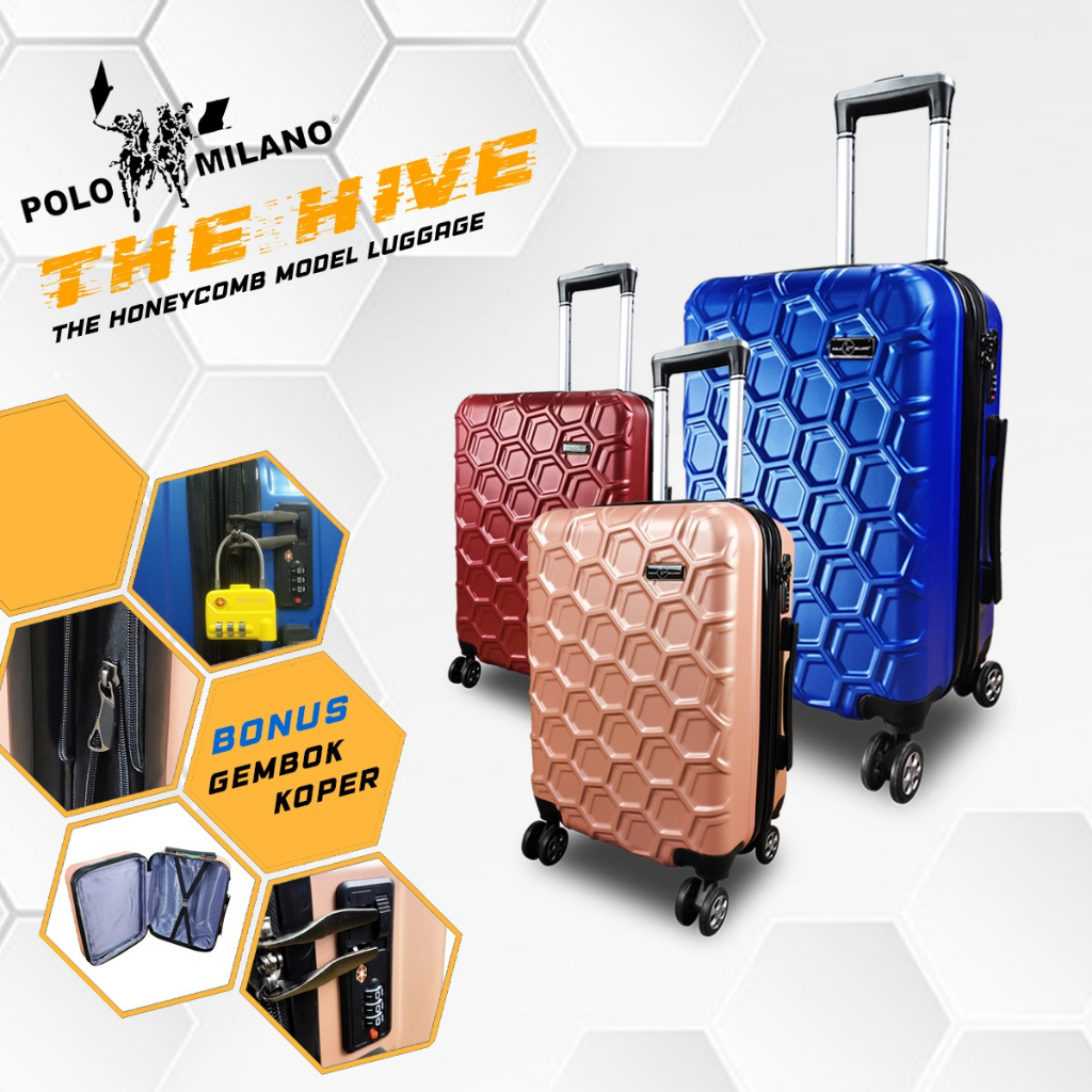 Polo Milano THE HIVE Koper Kabin 20 Inch Cabin Size Expandable GARANSI PART 728232 BONUS GEMBOK TSA 