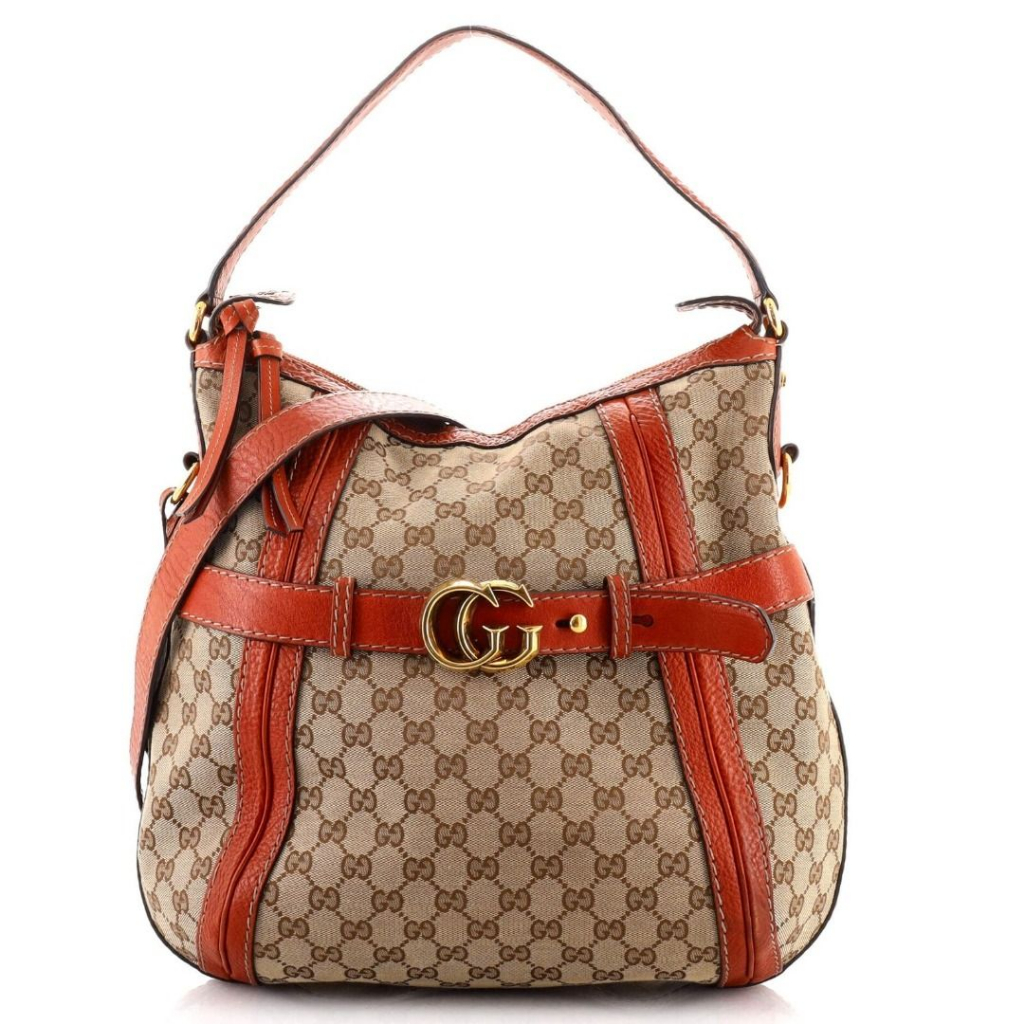 100% AUTHENTIC - Gucci GG Running Hobo GG Canvas Medium Orange