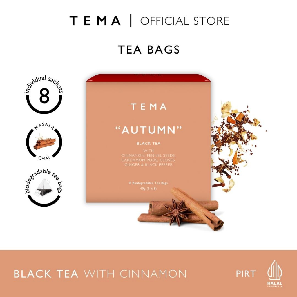 

Autumn - Masala Chai Tea - TEMA Tea Bags - 8 Sachet