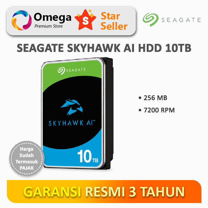 Seagate SkyHawk Al HDD/Harddisk Surveillan 10TB